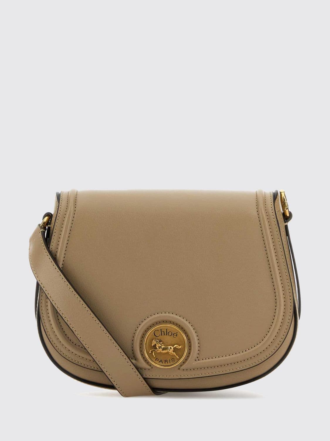 Chloé Horse Medal Leather Mini Crossbody Bag with Metal Logo · OS