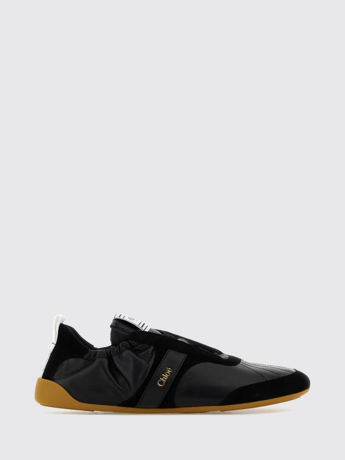 Chloé Kick Low Top Smooth and Suede Leather Sneakers with Rubber Sole