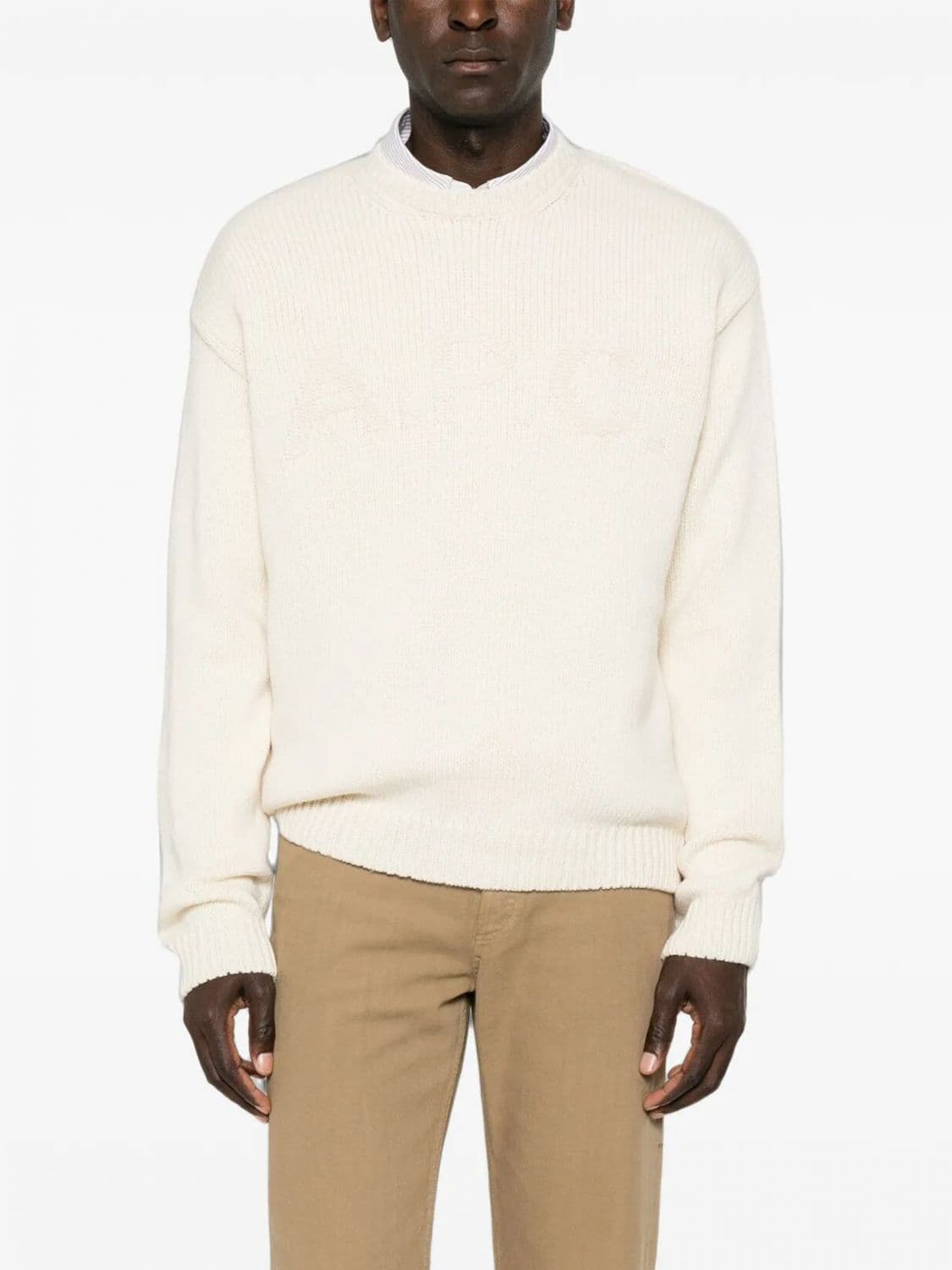 A.p.c. A. P.C. Crewneck Jumper in 100% Recycled Wool with Dropped Shoulders