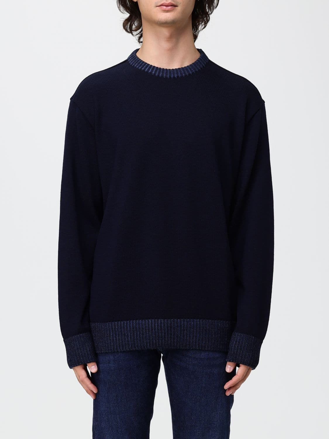 Paul & Shark 100% Wool Crewneck Jumper with Ribbed Trims
