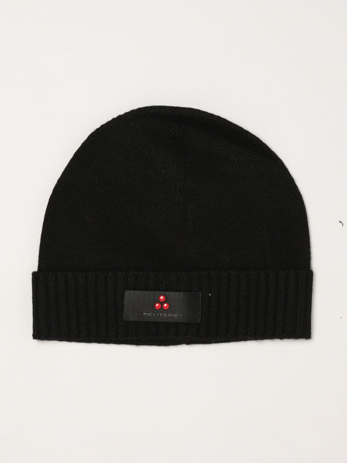 Peuterey Wool and Cashmere Blend Beanie with Cuff and Logo Patch