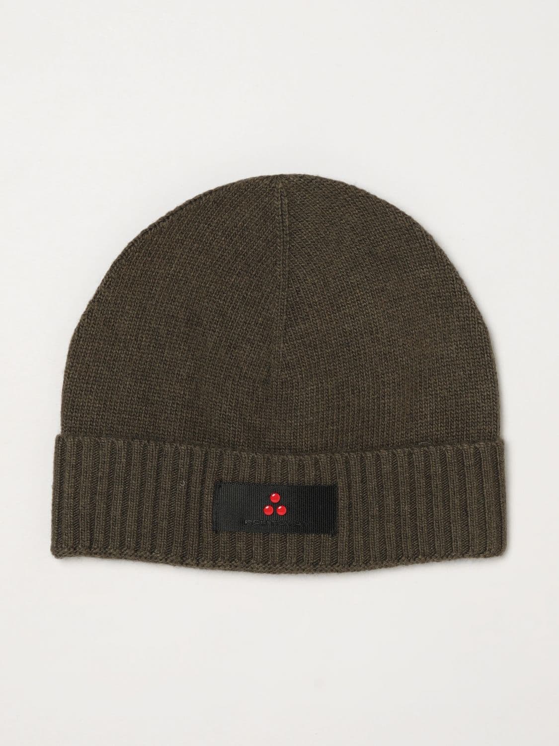 Peuterey Wool and Cashmere Blend Beanie with Cuff and Logo Patch