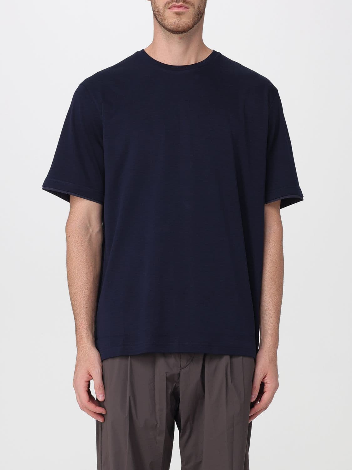 Herno Minimal Design Crewneck T-shirt in Pure Cotton