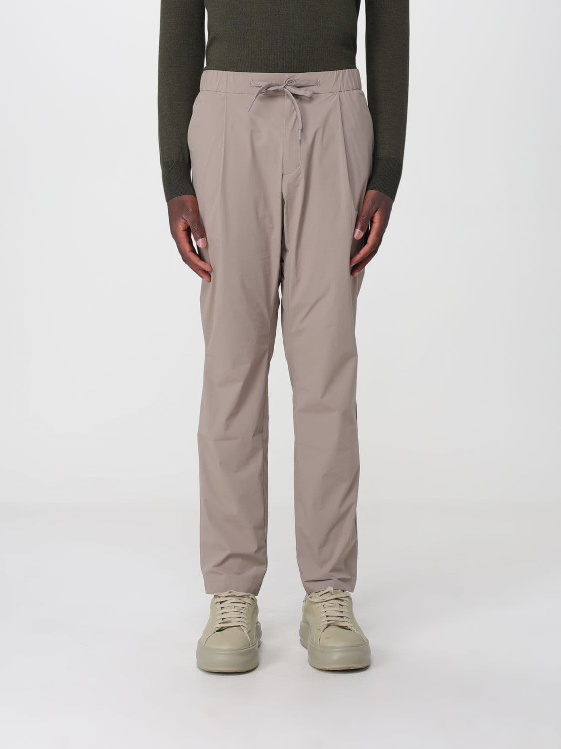 Herno Straight-Leg Technical Fabric Trousers with a Drawstring Waistband