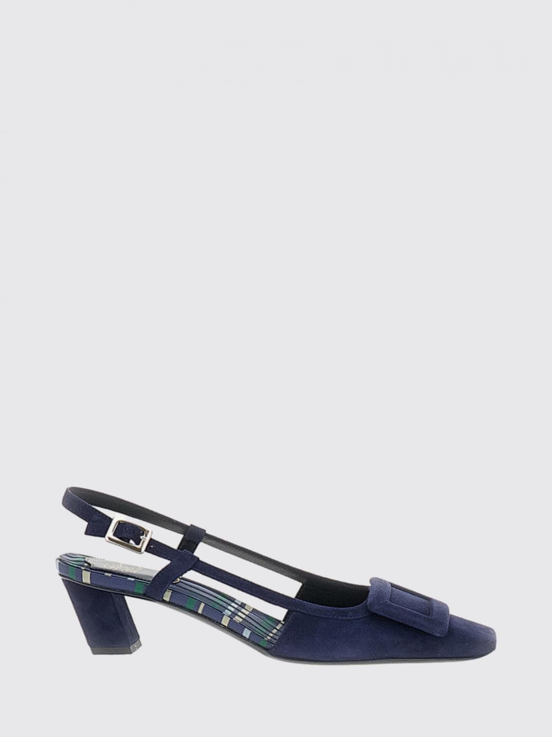 Roger Vivier Belle Vivier Suede Slingback Pumps with Low Heels