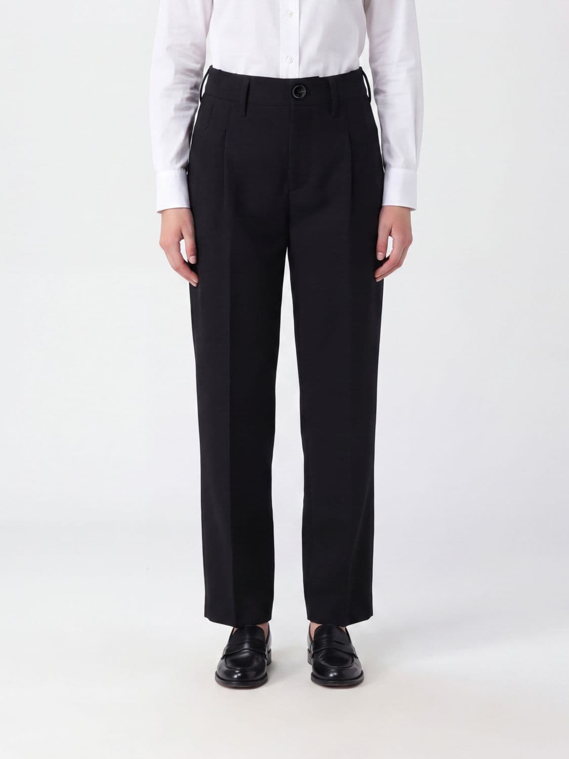Ami Paris High-Waisted Straight-Leg Wool Trousers