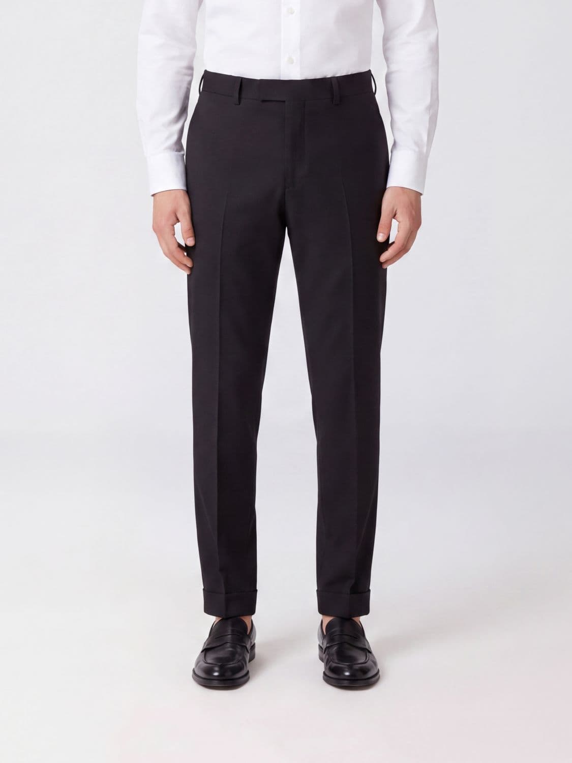 Pt Torino Pleated Slim Fit Tailored Trousers in Virgin Wool