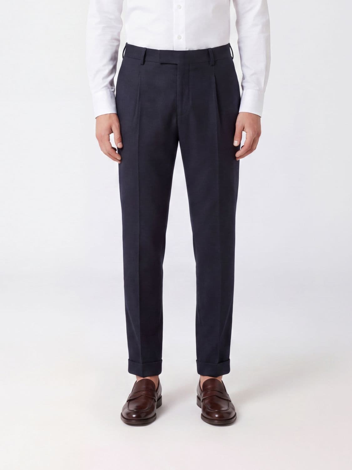 Pt Torino Slim Fit Tailored Trousers in Virgin Wool and Cashmere