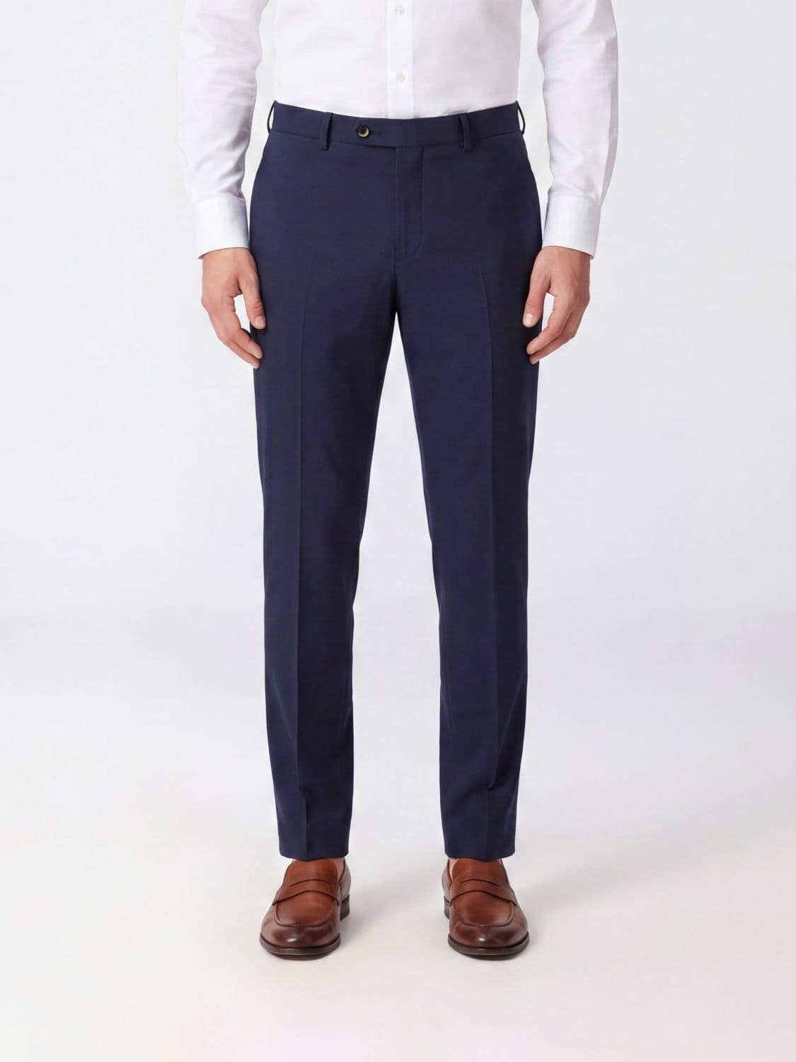 Pt Torino Slim Fit Cotton and Silk Tailored Trousers with Welt Pockets