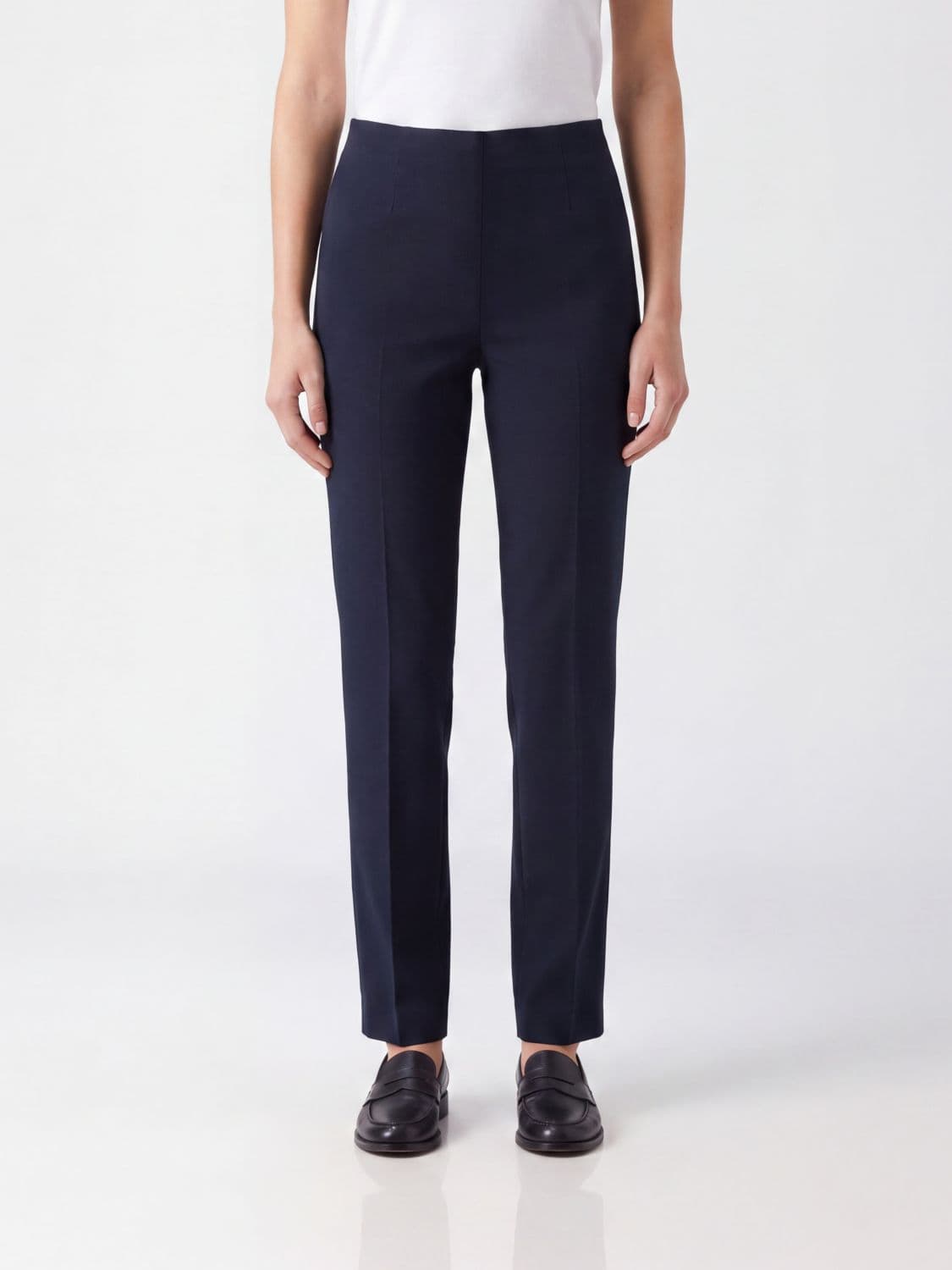 Pt Torino High-Waisted Skinny Jersey Trousers with an Elastic Waistband