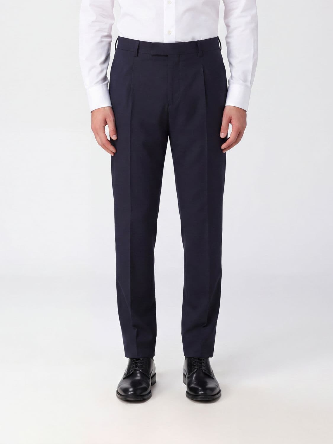 Pt Torino Slim Fit Pure Virgin Wool Tailored Trousers with Flap Pockets