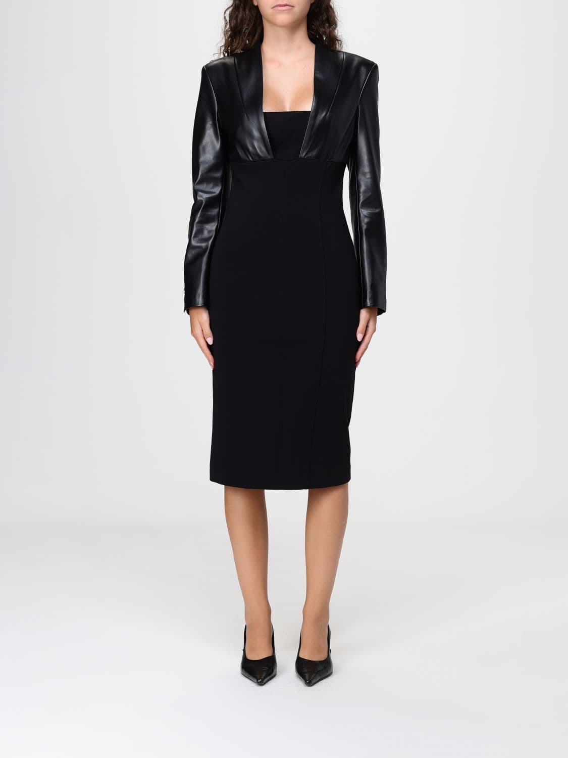 Simona Corsellini Square-Neck Jersey Sheath Midi Dress