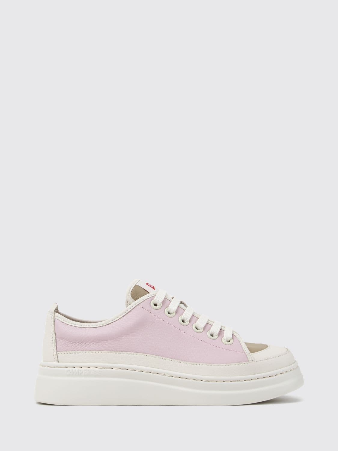 Camper Twins Bicolour Leather Platform Trainers with Abstract Pattern