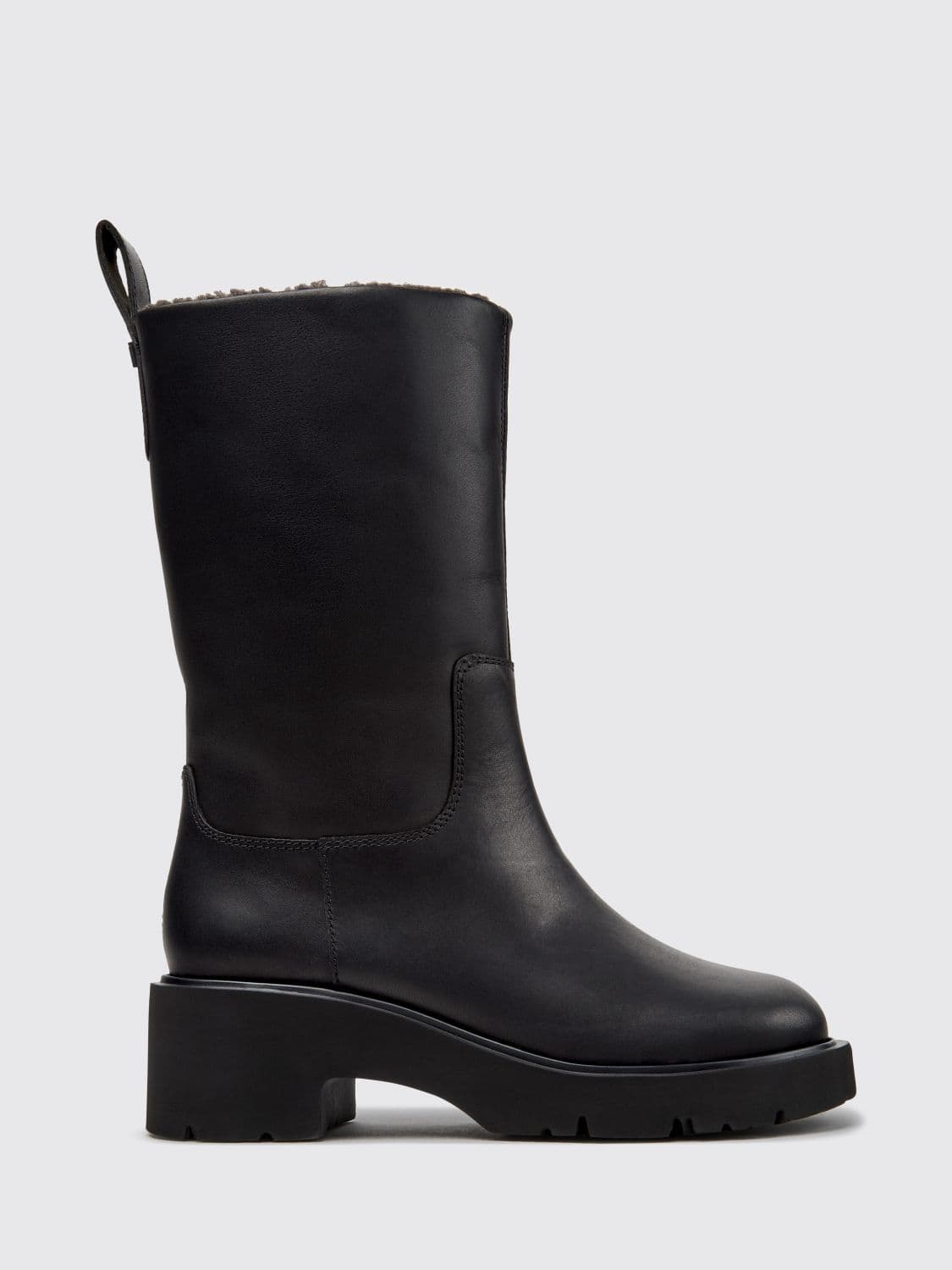 Camper Milah Smooth Calf Leather Boots with a Chunky Sole