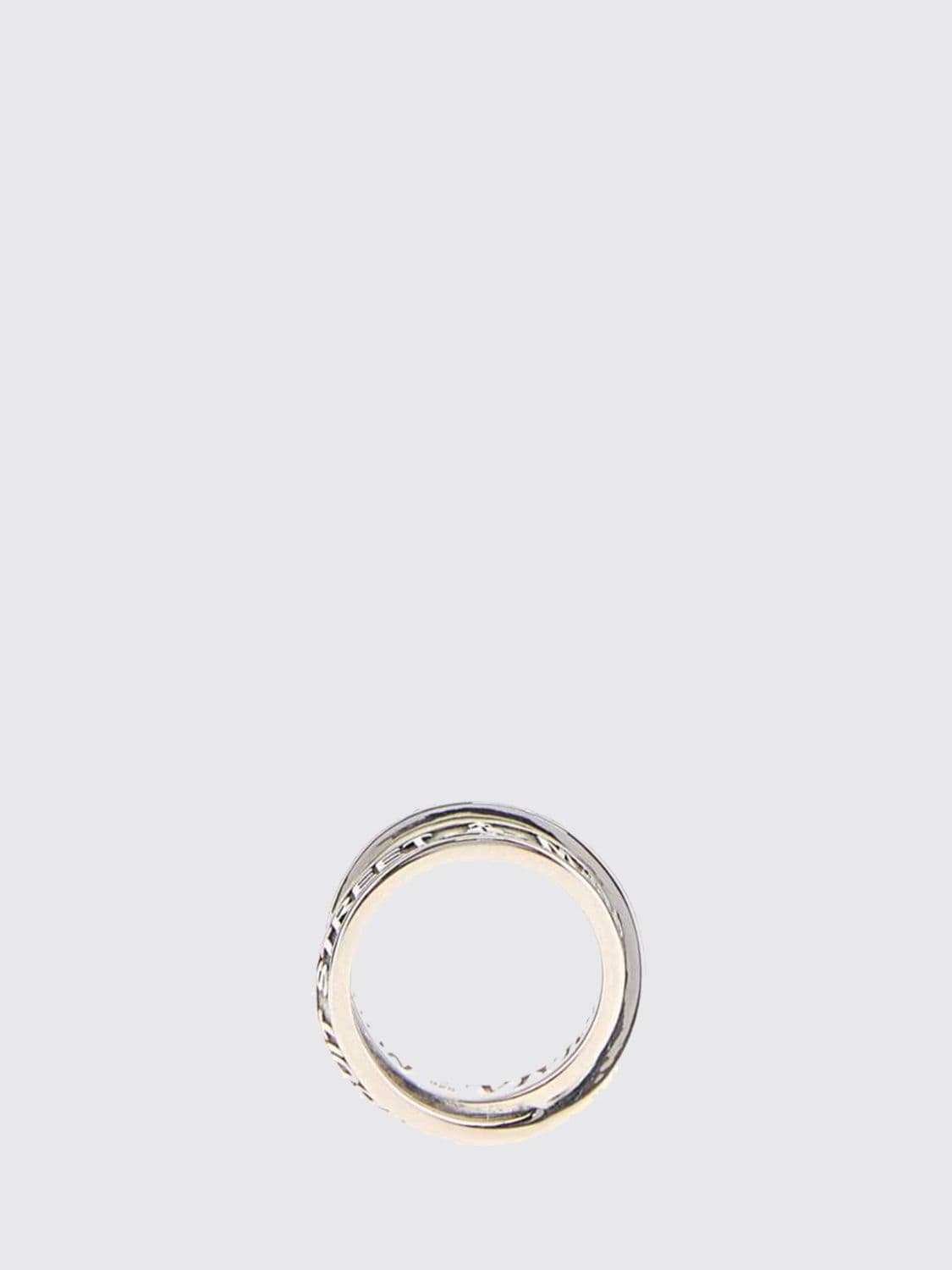 Vivienne Westwood Amos Platinum Lettering Logo Band Ring · L
