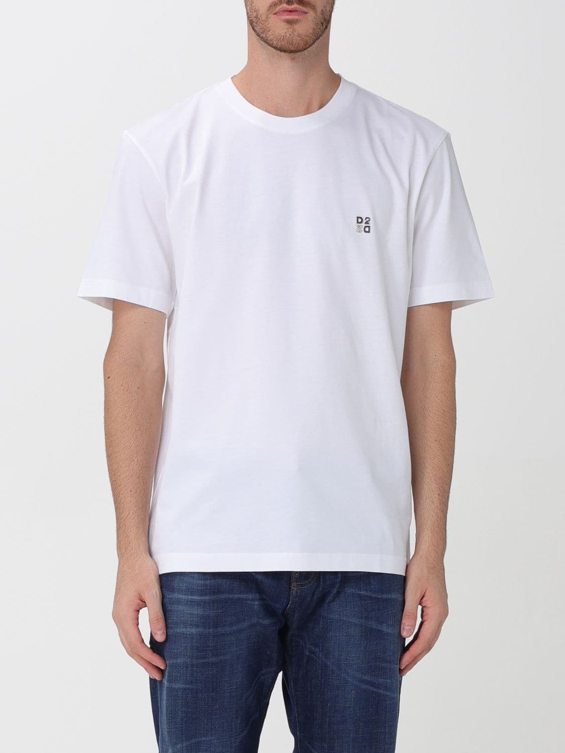 Dsquared2 Crewneck Cotton T-shirt with Contrast Logo