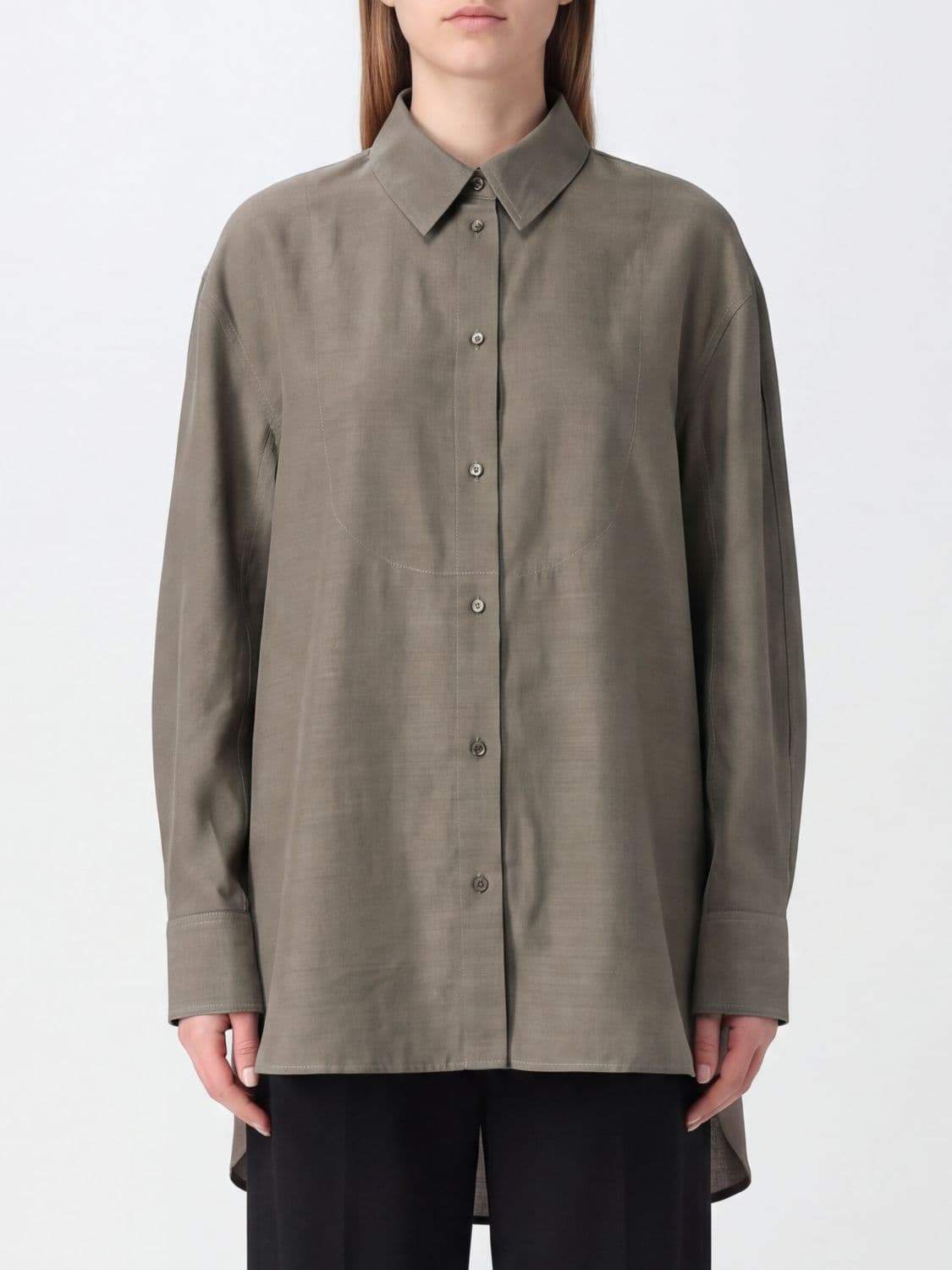 Jacquemus Relaxed Fit Cotton Shirt with Asymmetrical Hem and Dropped Shoulders
