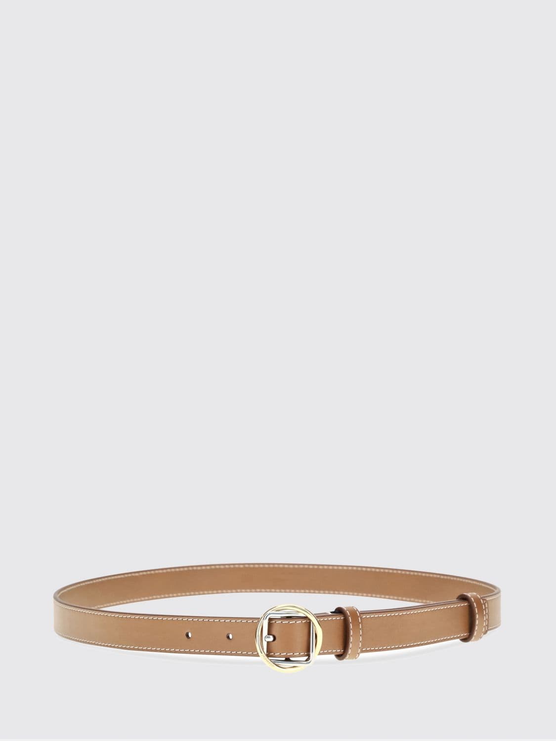 Jacquemus Brown Smooth Leather Belt with Metal Buckle