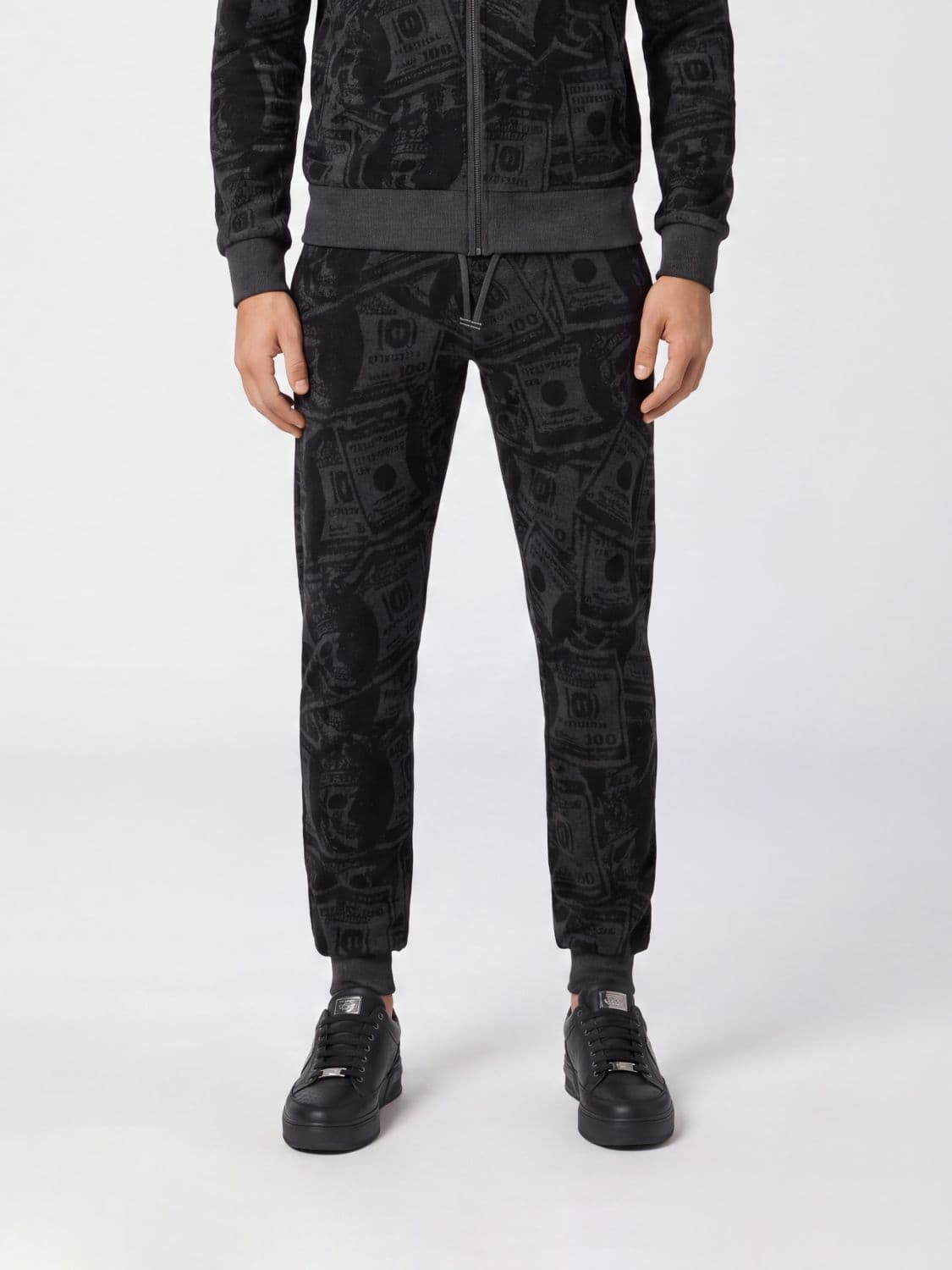 Philipp Plein Slim Fit Jersey Jogging Trousers with Graphic Print