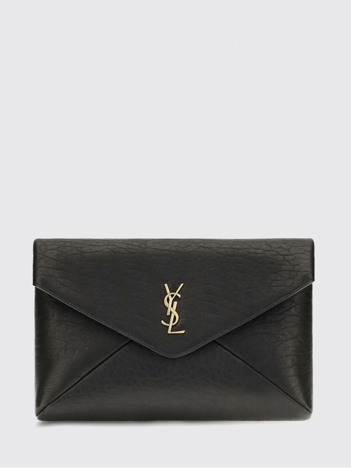 Saint Laurent YSL Monogram Lambskin Envelope Clutch · OS