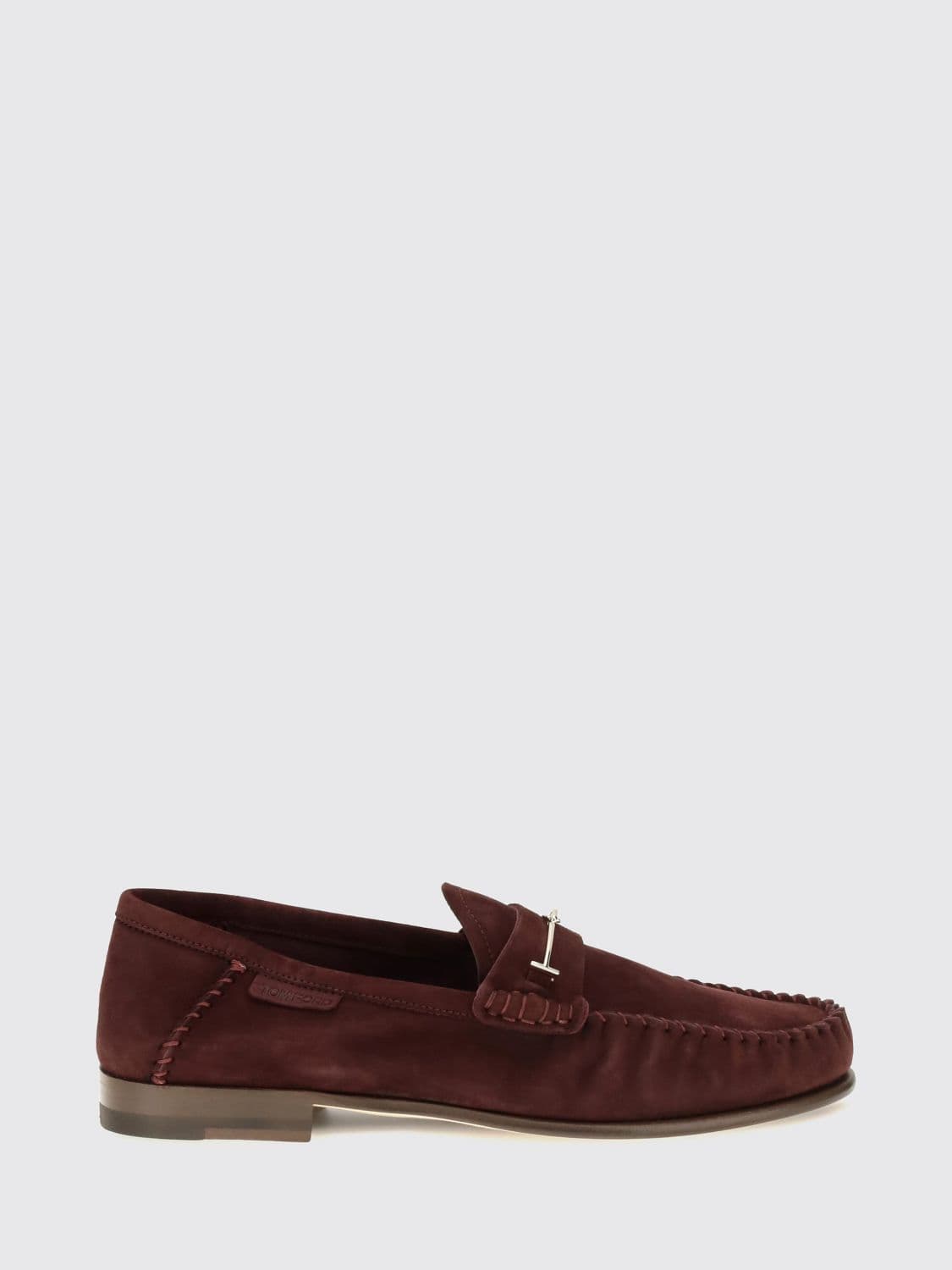 Tom Ford Cherry Suede Calfskin Penny Loafers