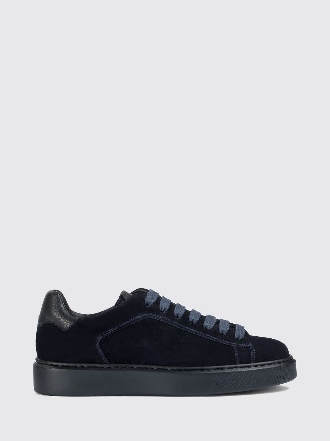Doucal's Low Top Sneakers in Suede and Smooth Calf Leather