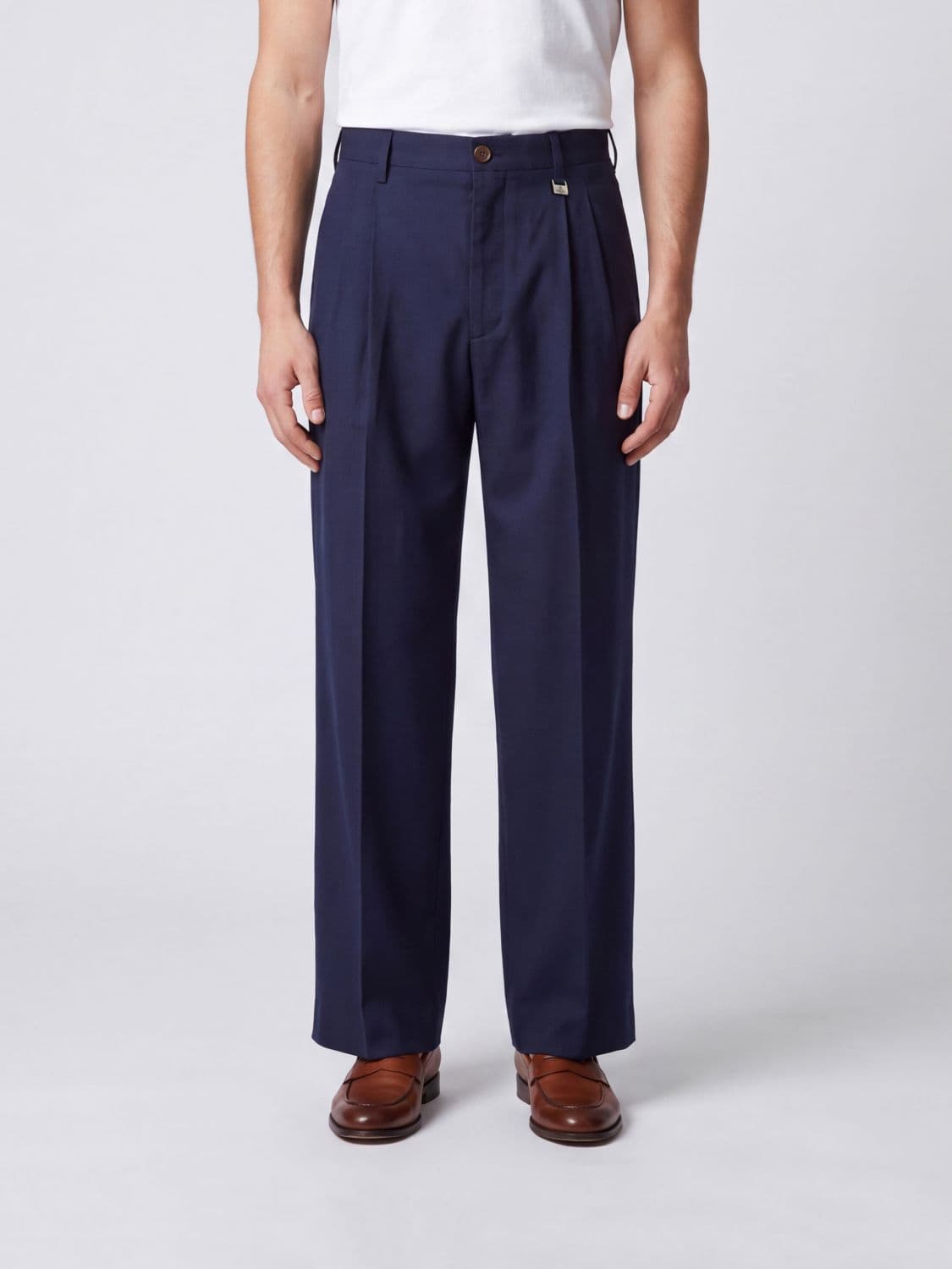 Vivienne Westwood Tailored Wide-Leg Wool Trousers with Darts