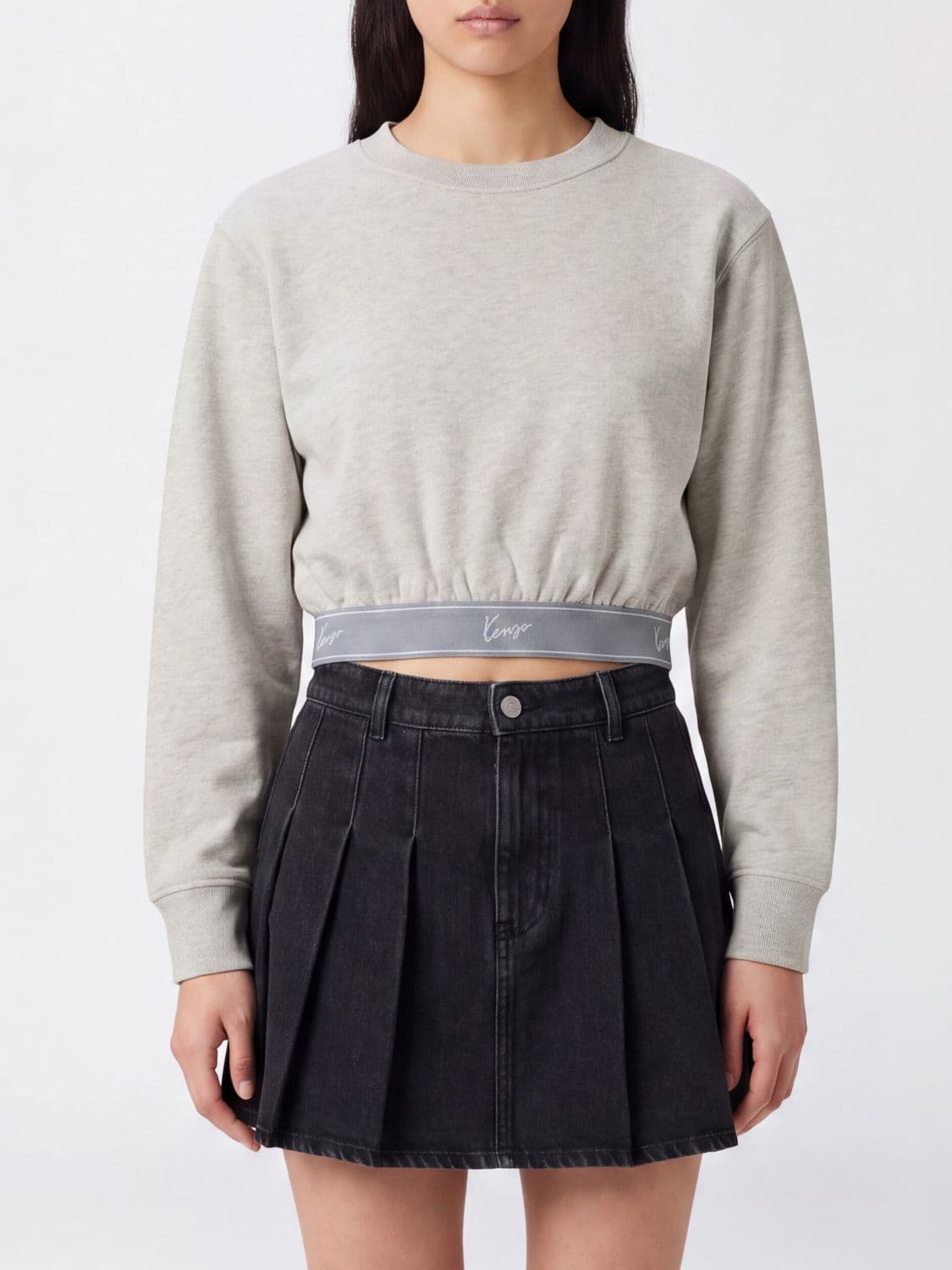 Kenzo Cropped Jumper in Cotton with Crew Neck · S