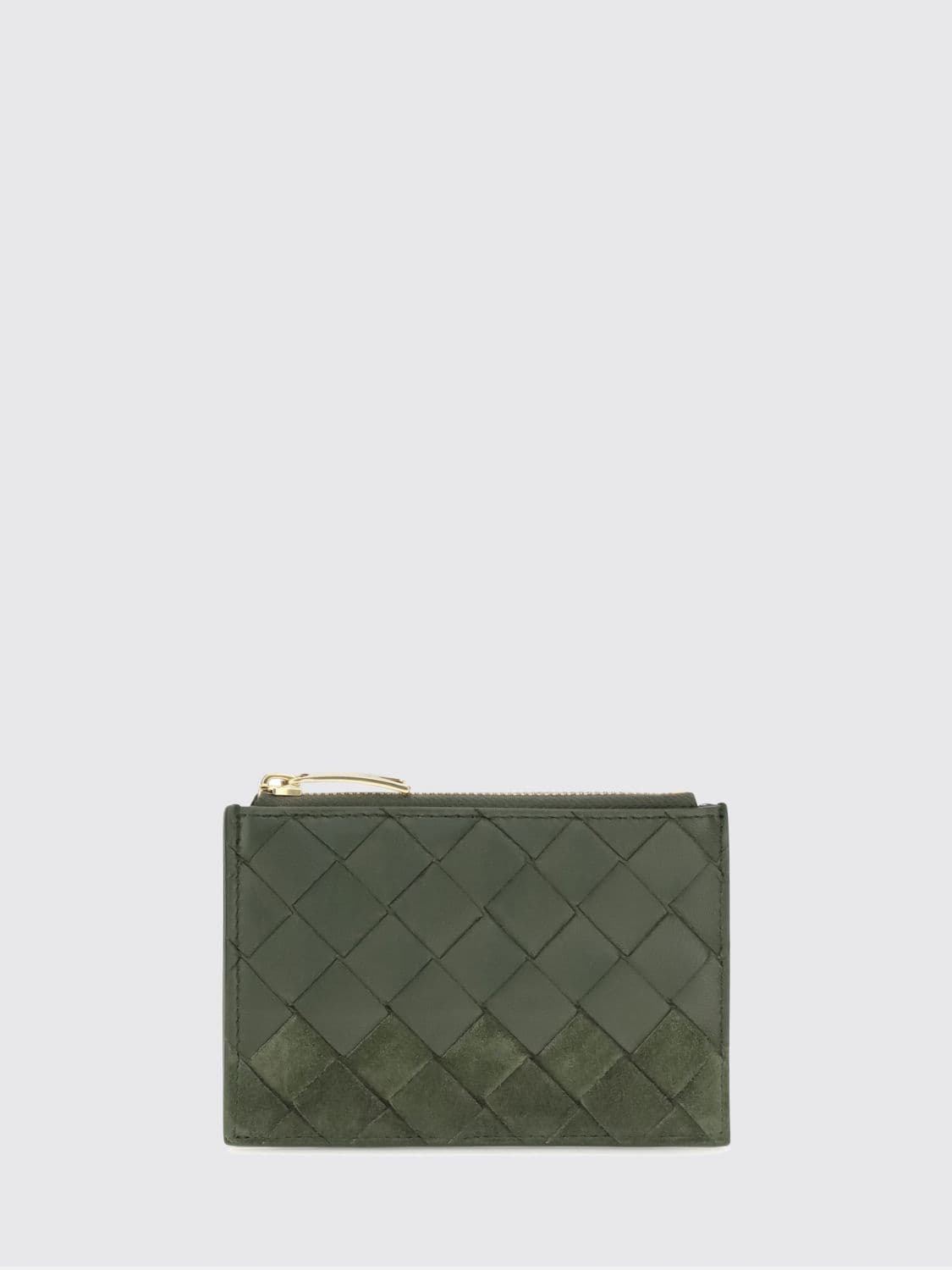 Bottega Veneta Intrecciato Lambskin Card Holder with Zipped Compartment · OS