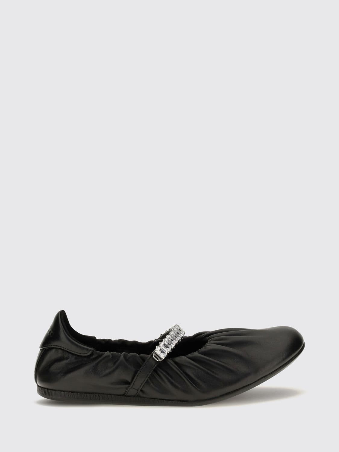 Jimmy Choo Jade Calfskin Leather Ballet Flats with Crystals