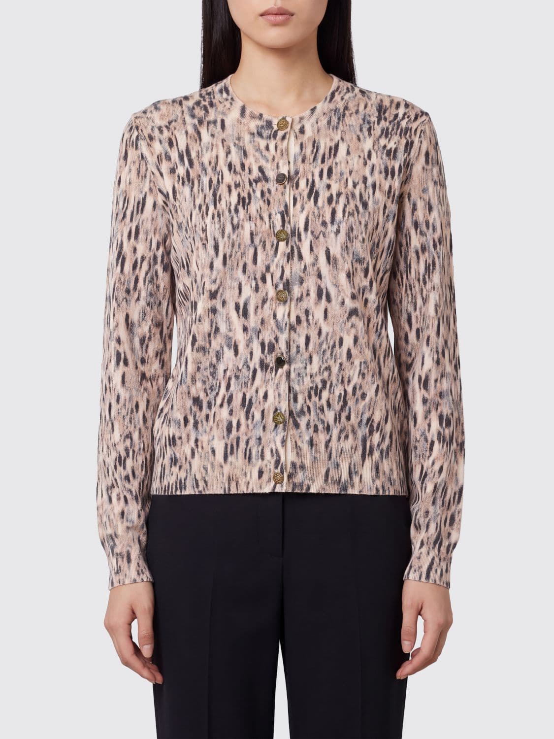 Liu Jo Animal Print Wool-Blend Cardigan