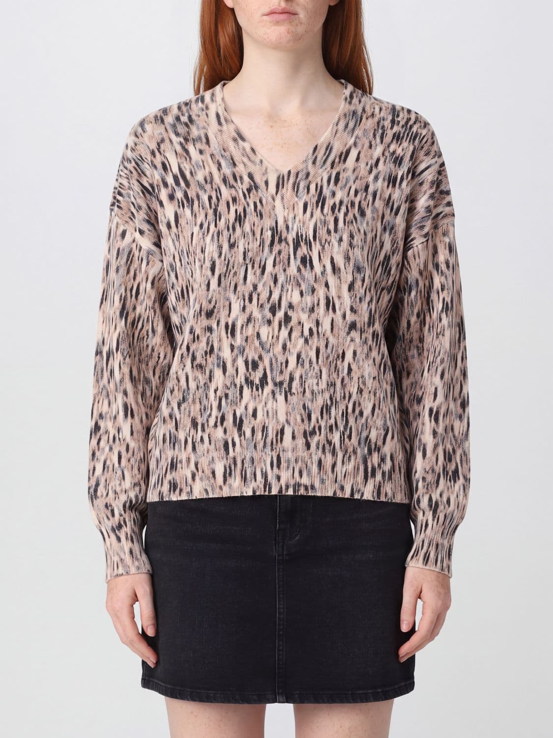 Liu Jo Paisley Print Wool Blend Jumper with V-Neck