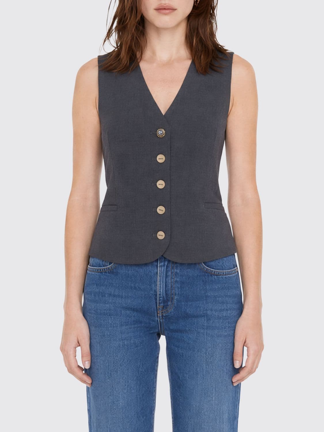 Liu Jo Slim Fit Single-Breasted Tailored Vest in Viscose Blend