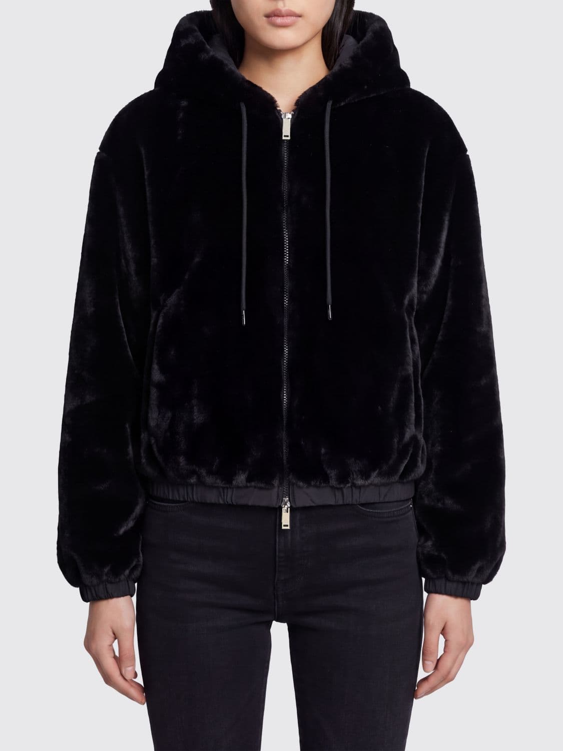 Moose Knuckles Eaton Bunny Reversible Hooded Jacket in Faux Fur