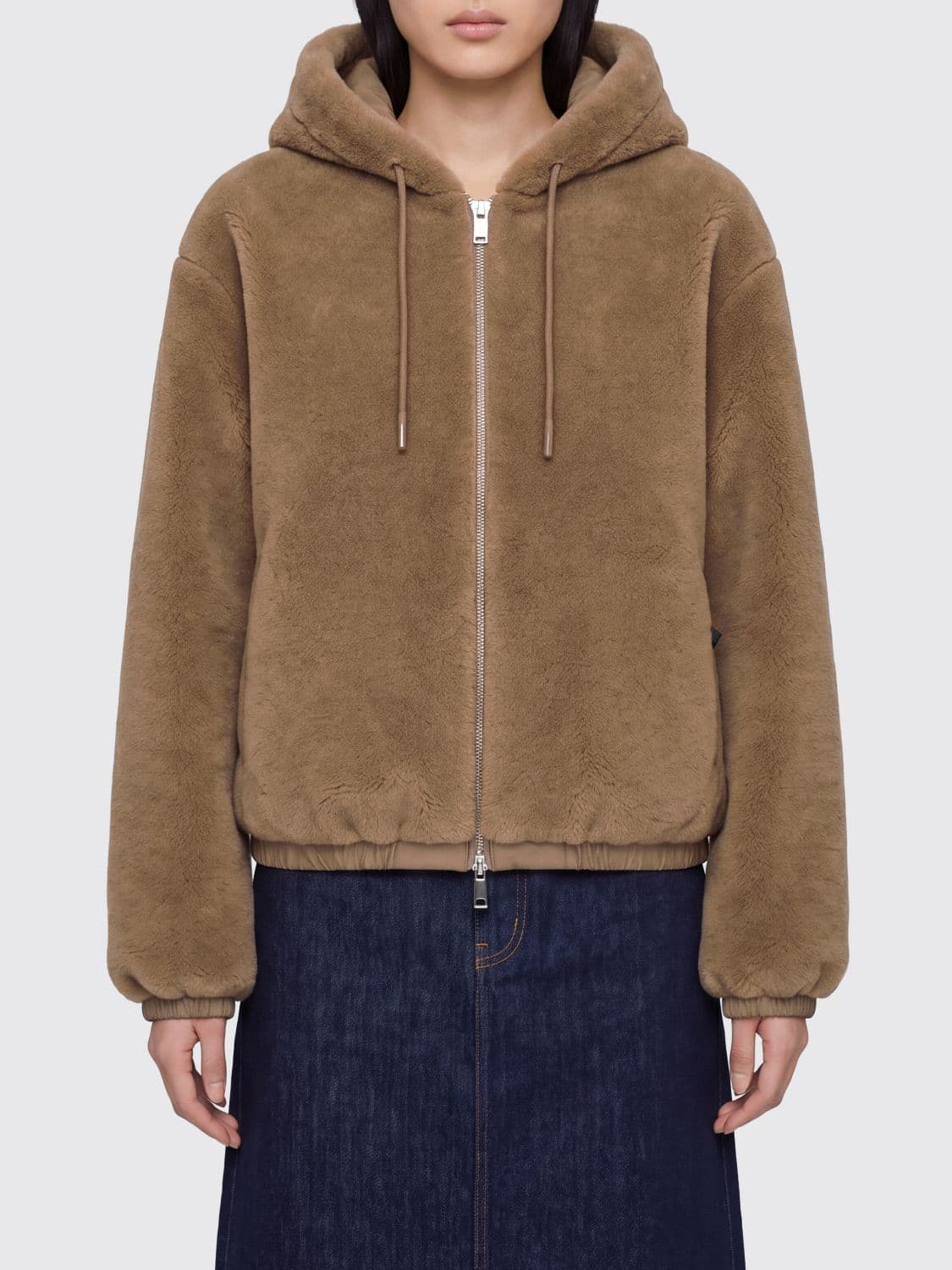 Moose Knuckles Eaton Bunny Reversible Hooded Jacket in Faux Fur