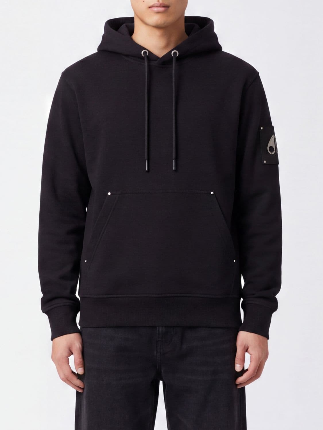 Moose Knuckles Relaxed Fit Cotton Hoodie with Kangaroo Pocket