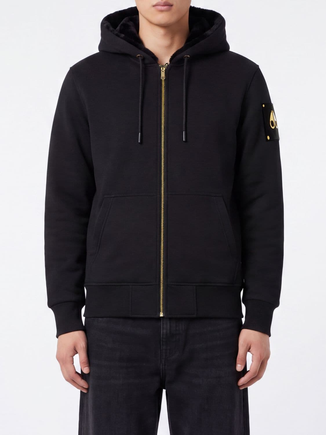Moose Knuckles Bunny Zipped Hoodie in Cotton Blend