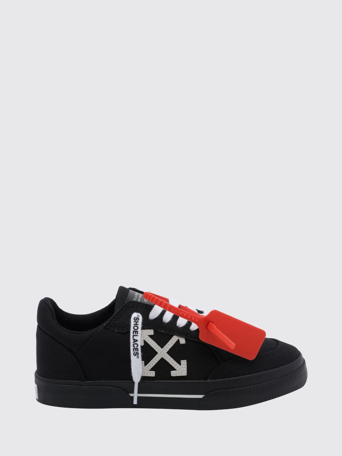 Off-White Vulcanized Canvas Sneakers with Arrow Logo and Rubber Sole