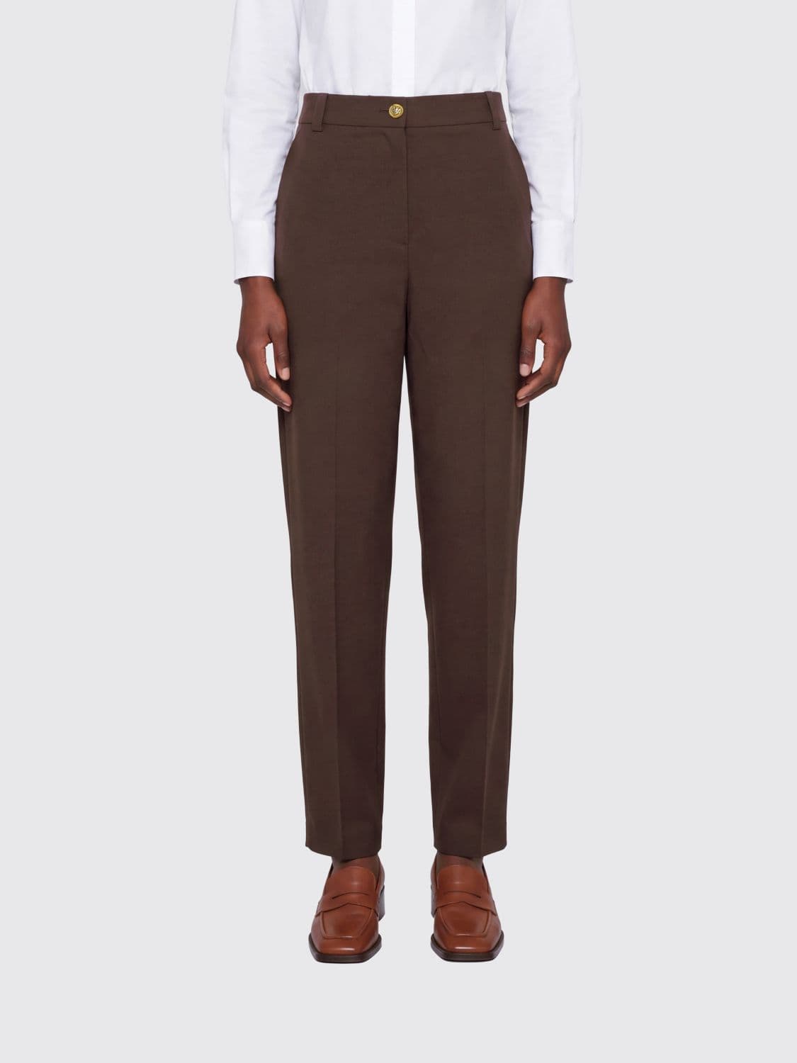 Pinko Slim Fit Skinny Wool Blend Mid-Rise Trousers