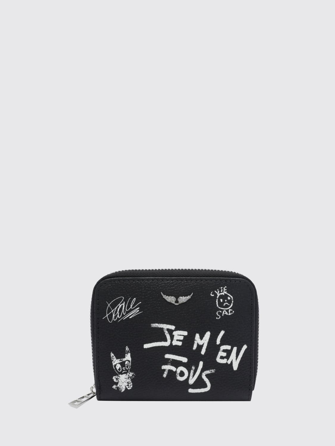 Zadig & Voltaire Arty Logo Print Leather Continental Zip Wallet