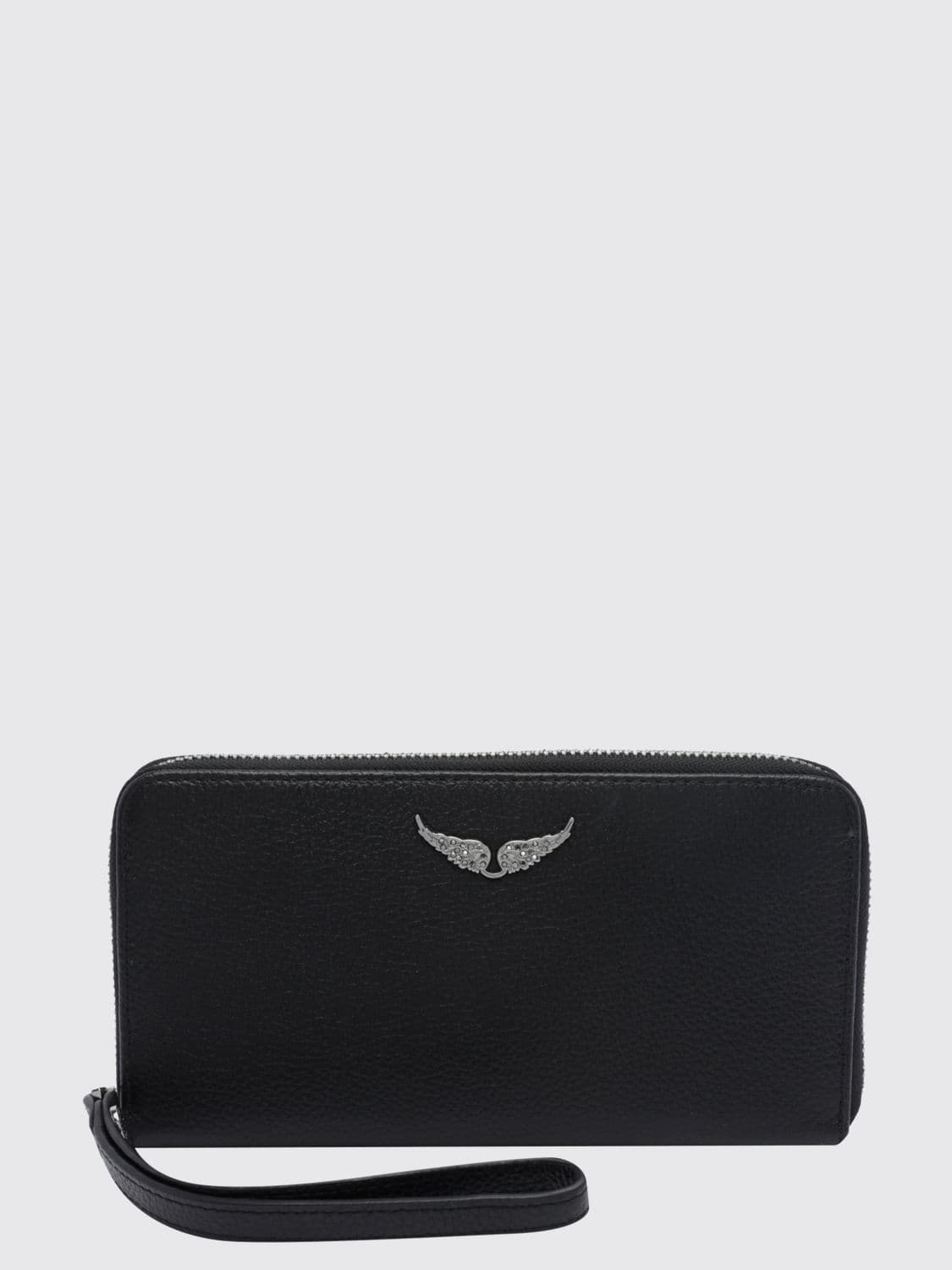 Zadig & Voltaire Grained Leather Continental Wallet with Wrist Strap · OS