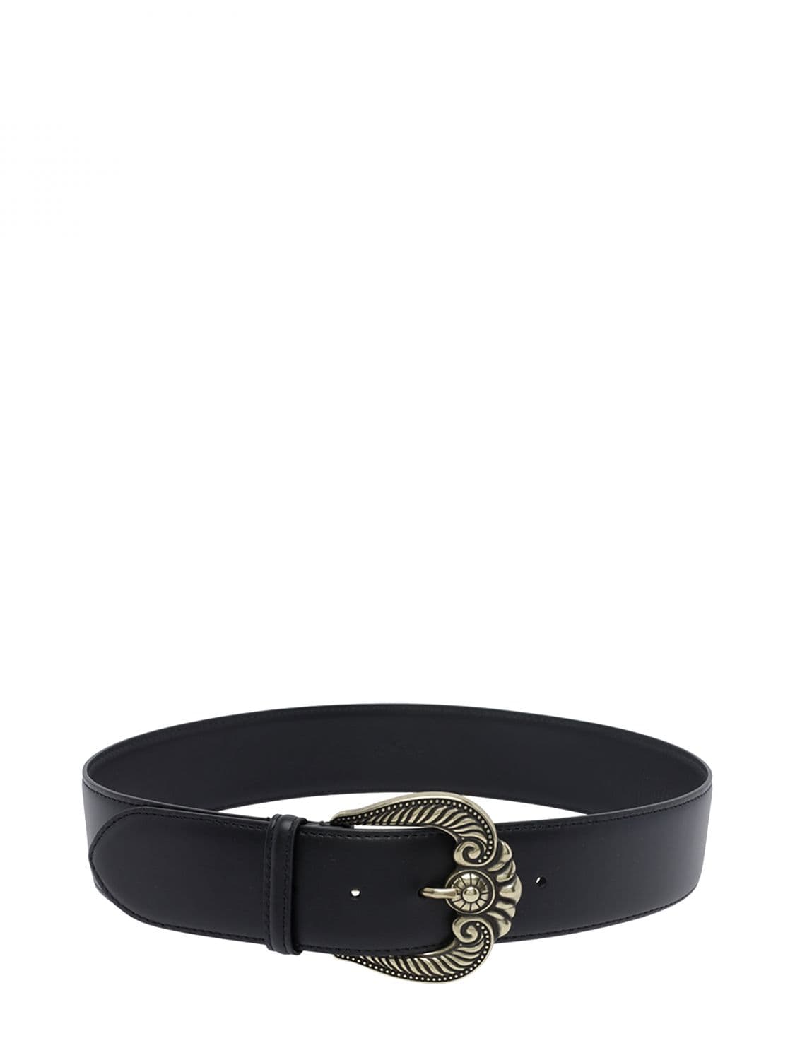 Etro Adjustable Smooth Calf Leather Belt with Pin Buckle