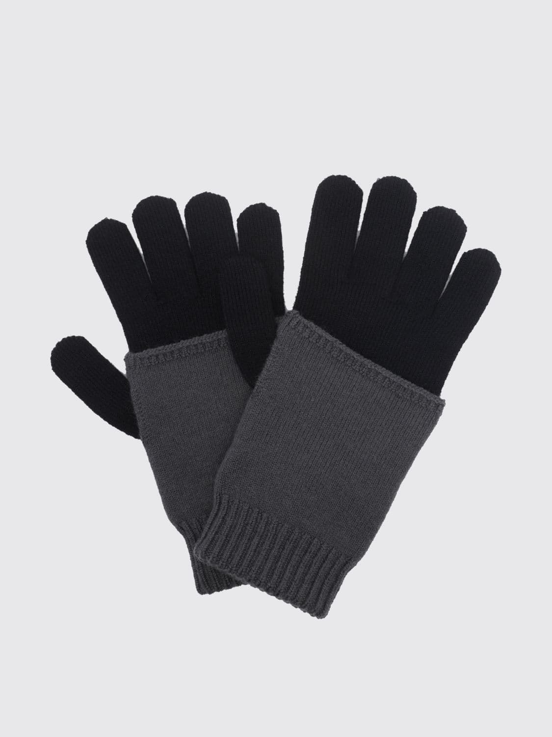 Mm6 Maison Margiela Double-Layer Wool Blend Gloves with Ribbed Cuffs