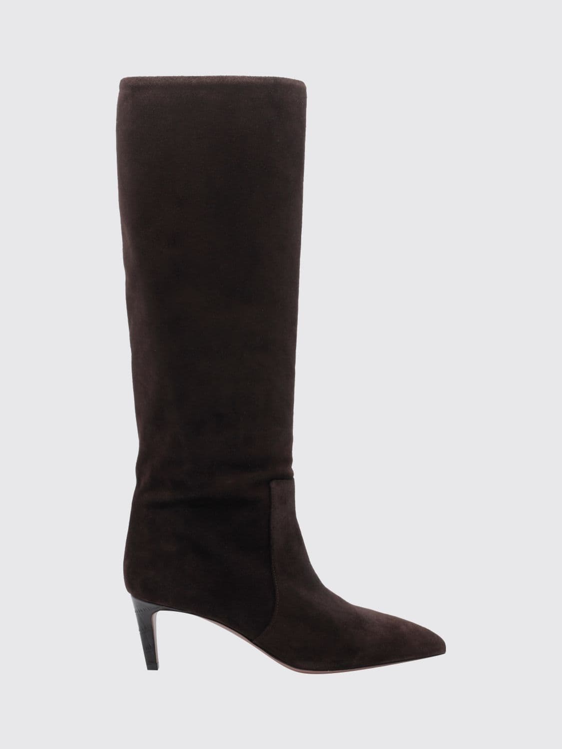 Paris Texas Suede Knee-High Mid-Heel Stiletto Boots