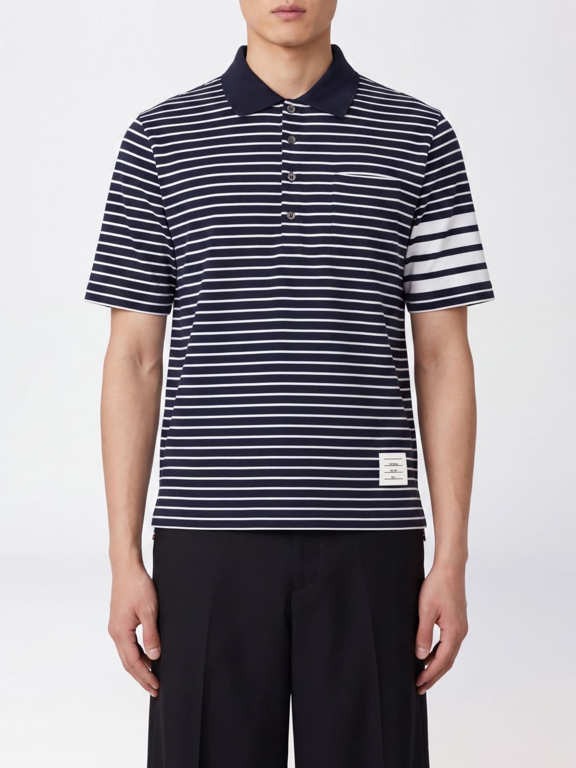 Thom Browne 4-Bar Stripe Short-Sleeve Cotton Polo · 2
