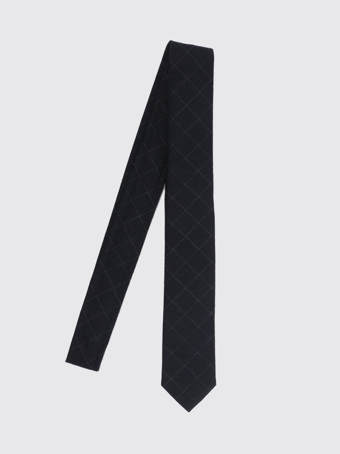 Thom Browne Check Pattern Wool and Cotton Blend Tie · OS