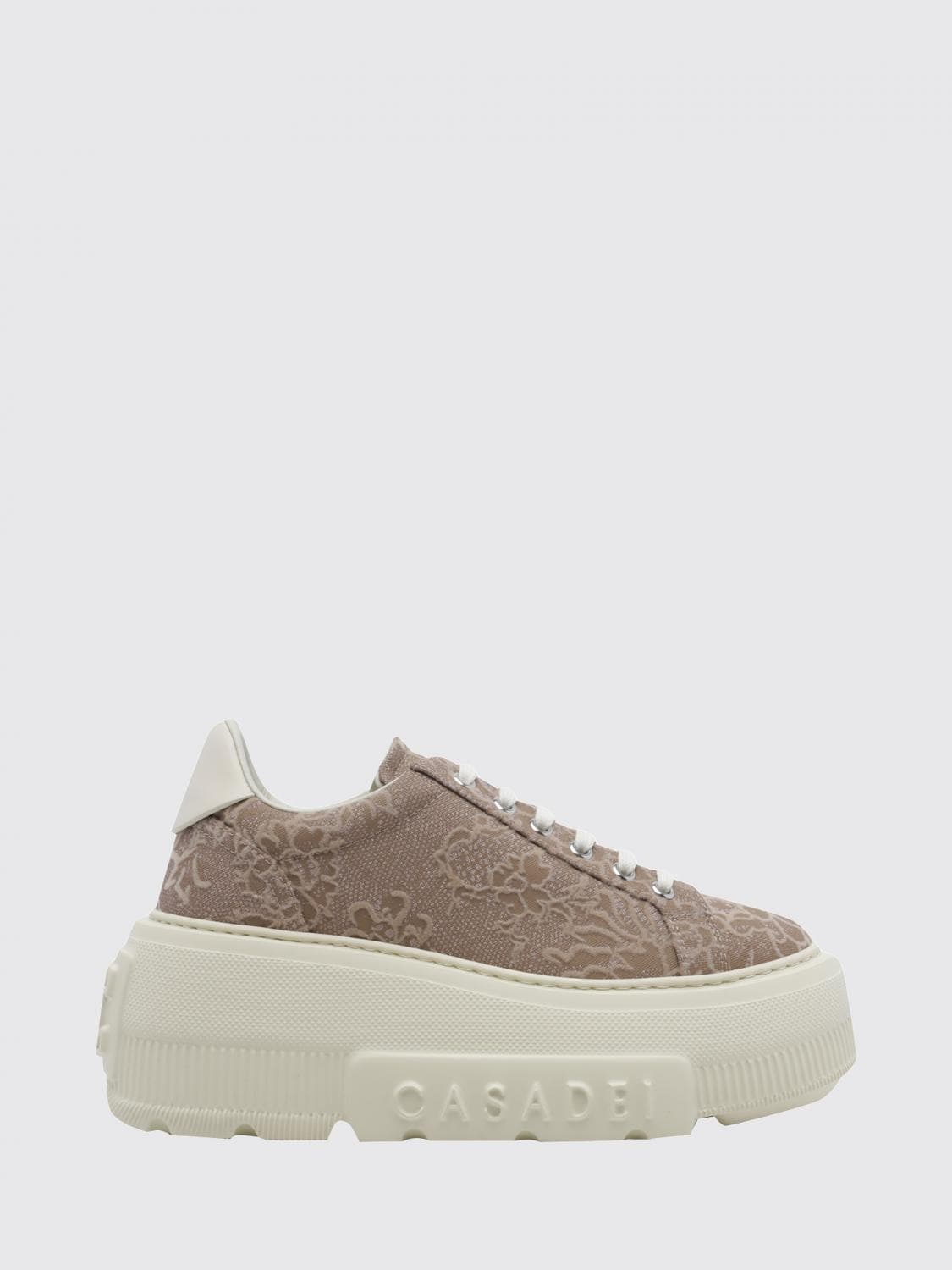 Casadei Nexus Rigel Mesh Sneakers with Floral Embroidery and Platform Sole