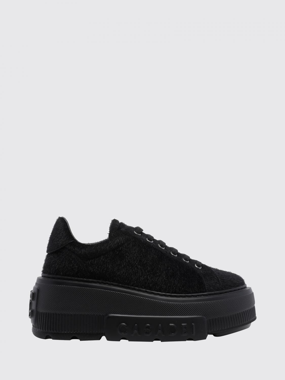 Casadei Nexus Pony Hair-Effect Leather Platform Sneakers