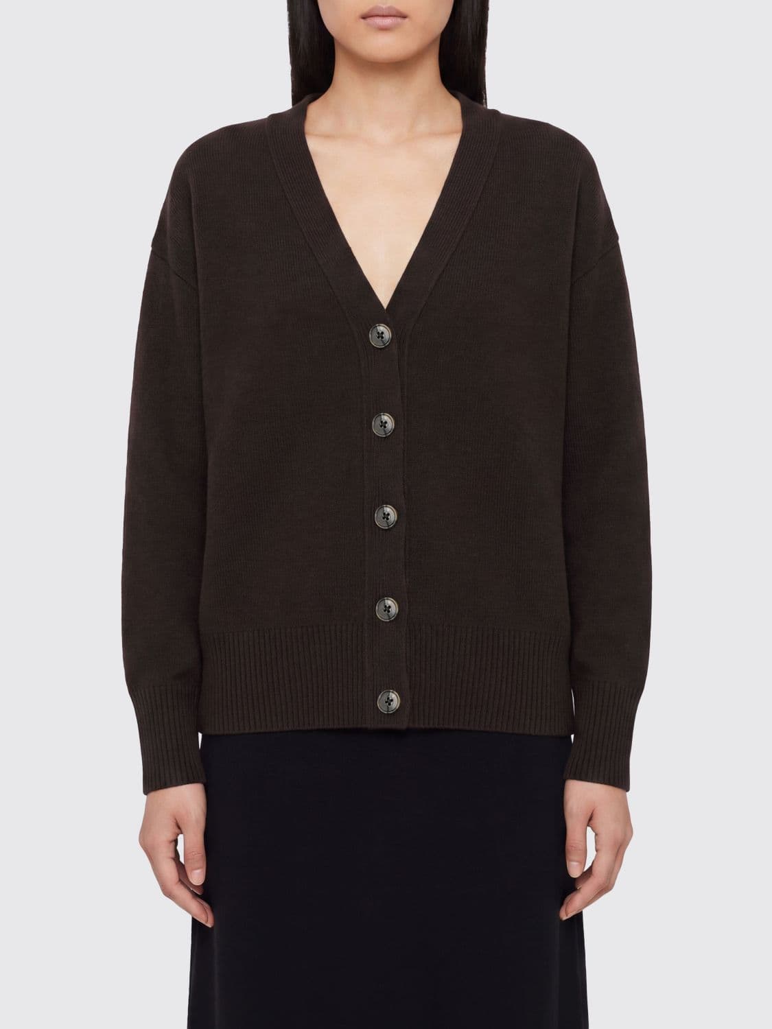 Lisa Yang Cashmere V-Neck Cardigan with Dropped Shoulders