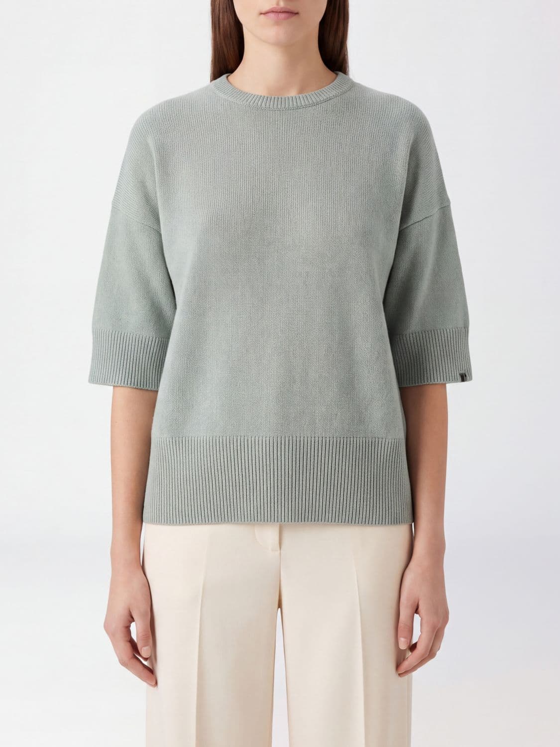 Extreme Cashmere Short-Sleeved Crewneck Jumper in Pure Cashmere · OS